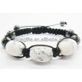 hot sales shamballa bracelet Woven shamballa bracelet with 2PC natural howlite